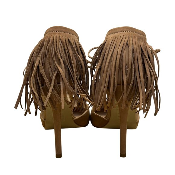 Aldo Womens Brown Suede Fringe Pointed Toe Novesta Stiletto Heels Size 7 - Picture 5 of 10